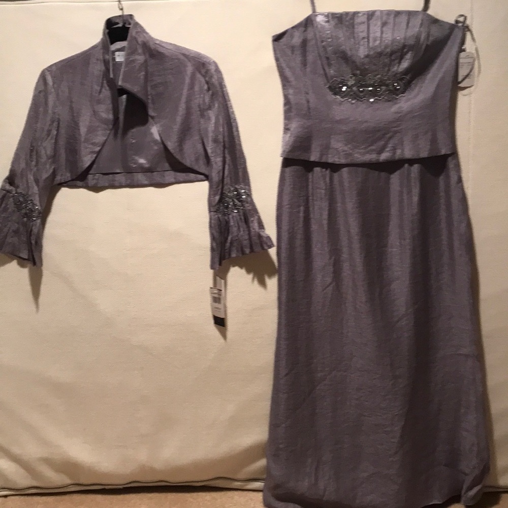Silver Mother of the Bride dress